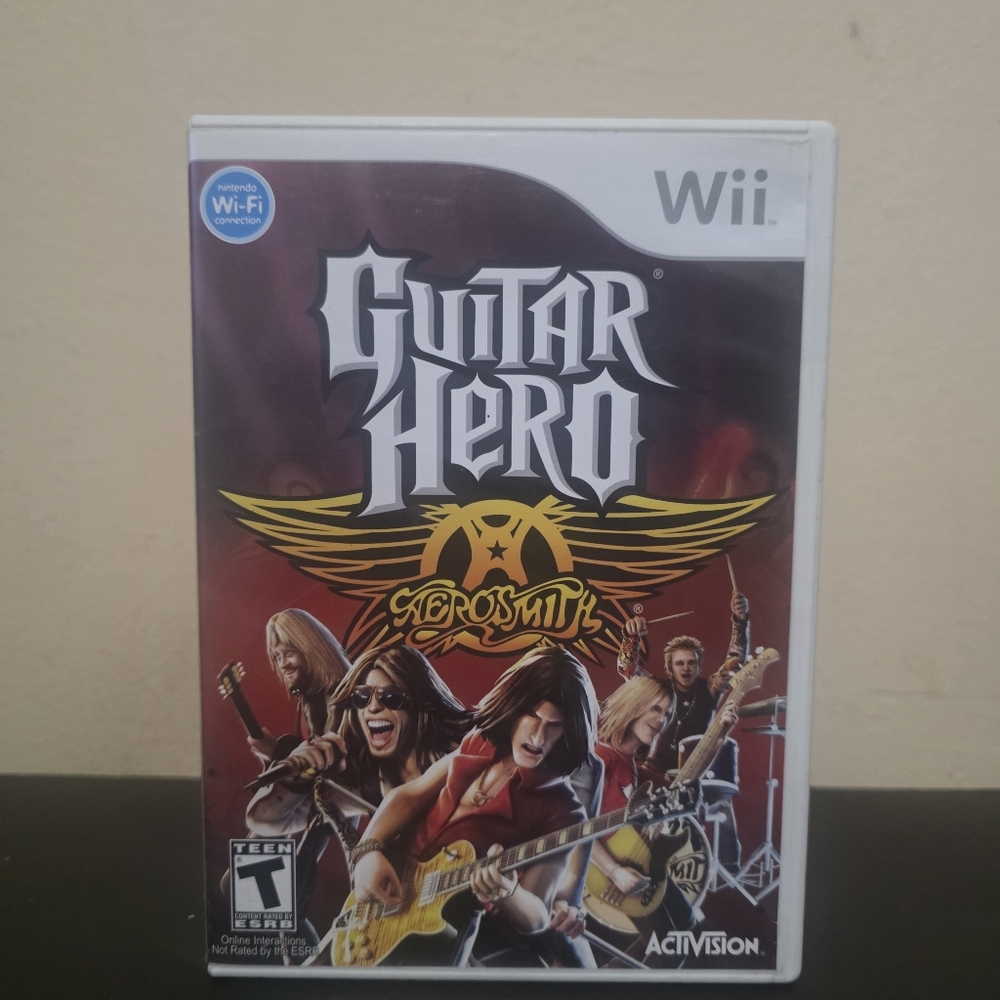 Guitar Hero Aerosmith Nintendo Wii Complete CIB Tested-Working